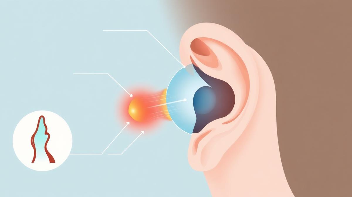 Ilustrație medicală a urechii cu pierdere de auz